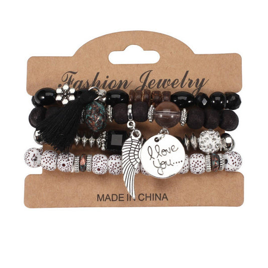 CWMM10449_BOHO WING CHARM MULTI LAYER BUDDHA BEAD BRACELET