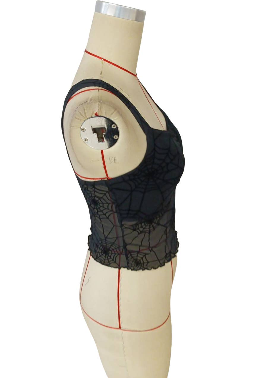 Spider web mesh see-through sleeveless vest