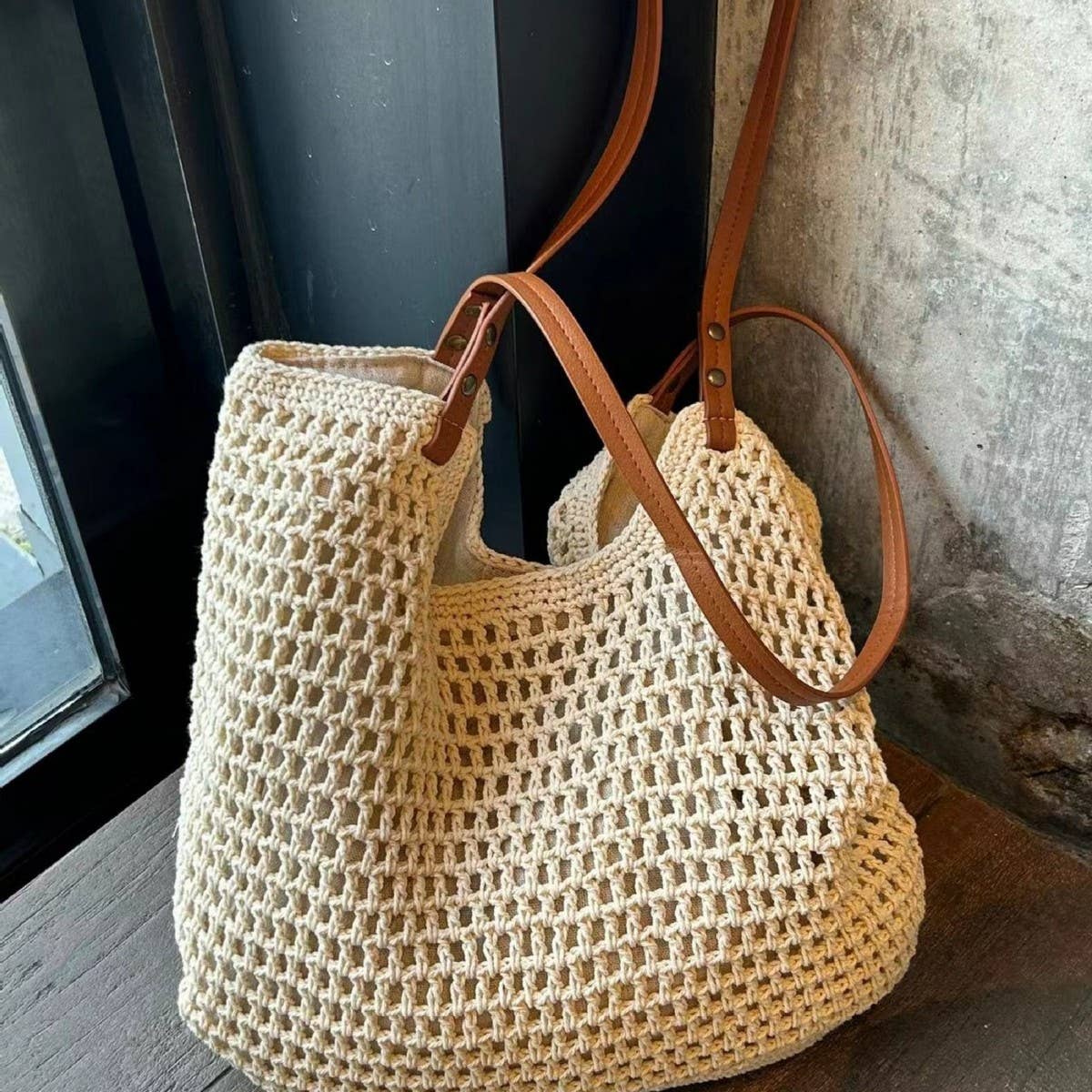 CWAB4838_LARGE CAPACITY BEACH LEISURE SHOULDER TOTE BAG