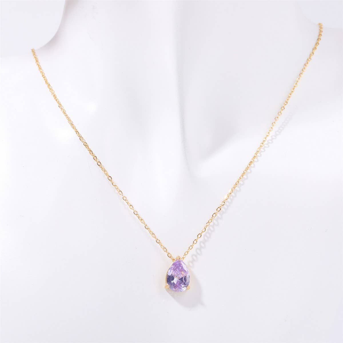 Teardrop Zircon December Birthstone Necklace