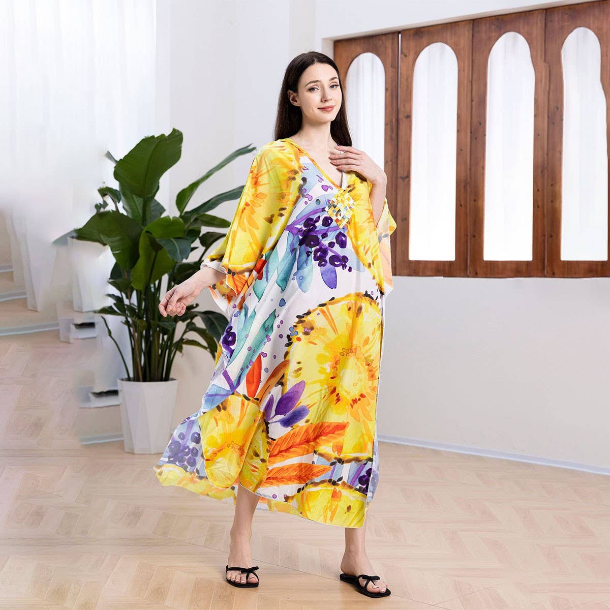 Handwoven Printed Beach Cover-Up Dress