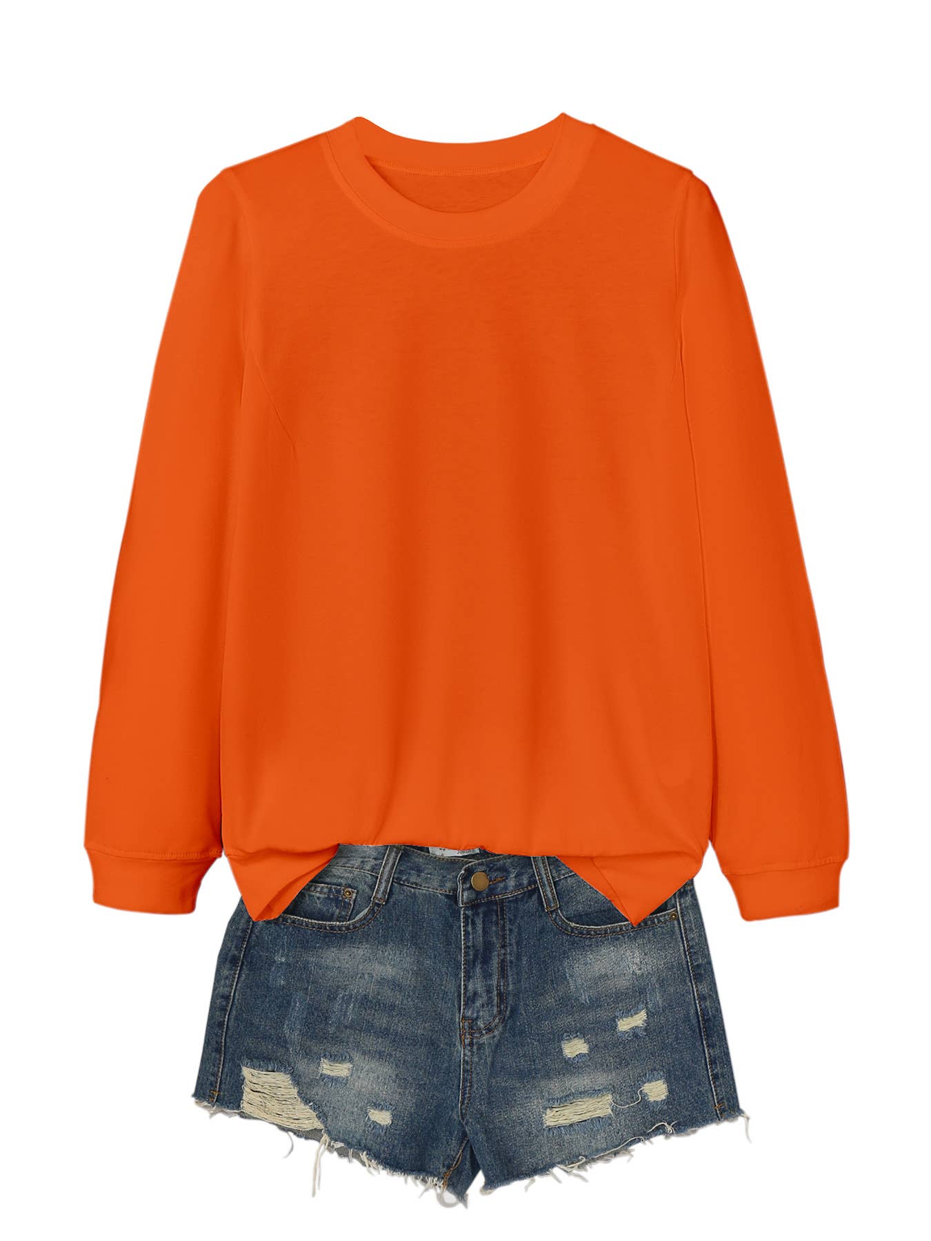 SOLID COLOR CASUAL CREWNECK COMFORTABLE T-SHIRT