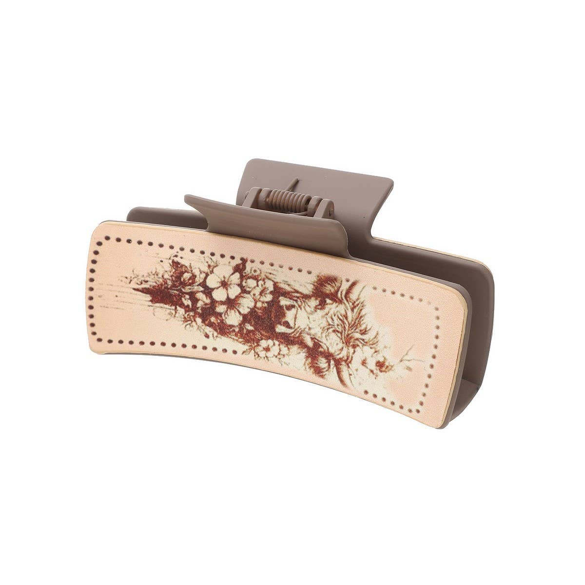 Cactus Print Leather Hair Claw Clip, Western Style_CWAHA0606