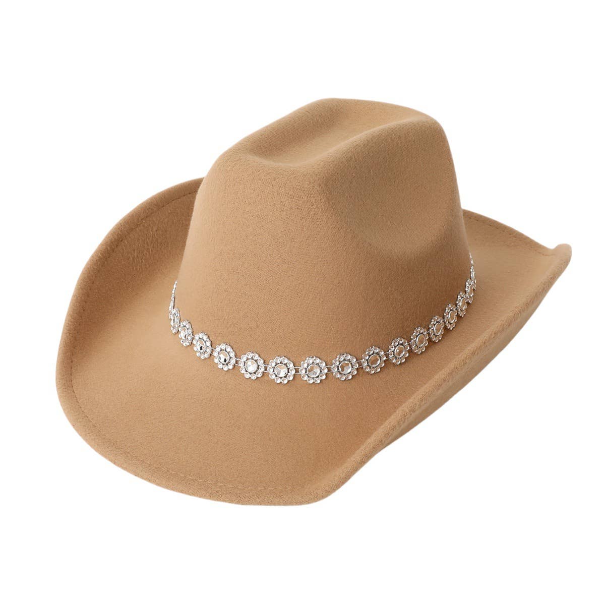 Spiral Sequin Brim Western Felt Fedora Hat_CWAH3625