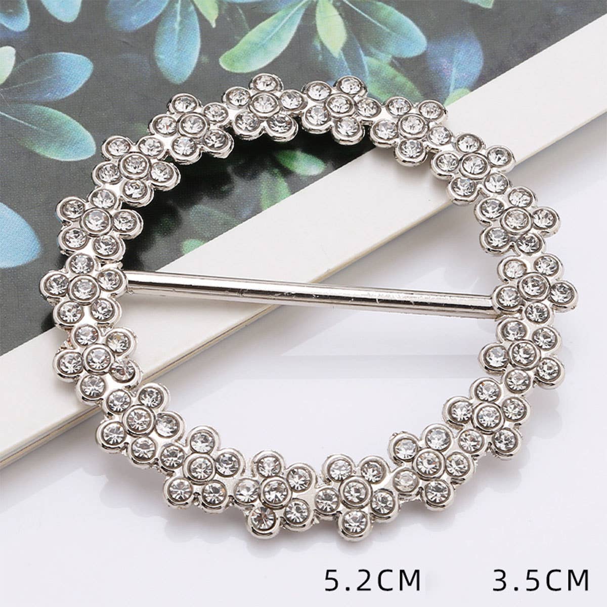 NEW ROUND LACE DIAMOND SILVER SCARF RINGS