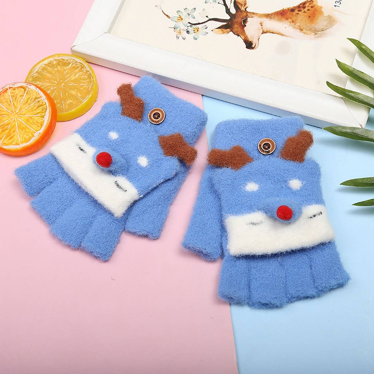 CHILDREN'S HALF-FINGER FLIP COVER WARM TOWER SKIN_CWAG0162