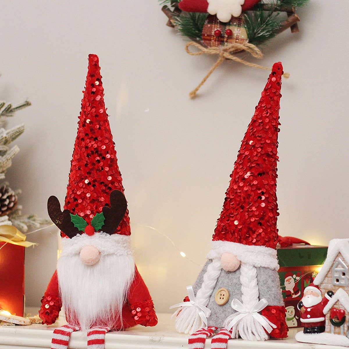 Sequin Cute Faceless Reindeer Rudolf Plush Toy_CWAJE05384