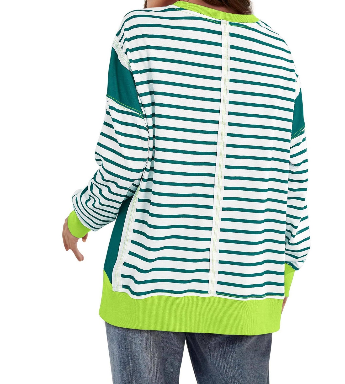 LONG SLEEVE HOODIE WITH MATCHING STRIPES