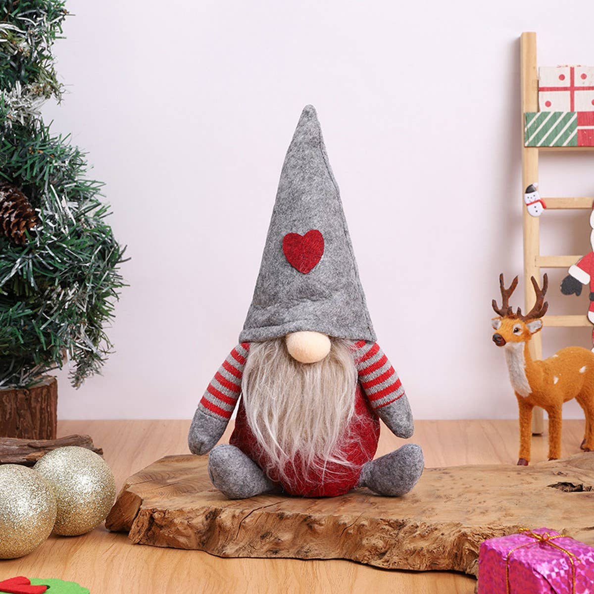 CHRISTMAS FACELESS OLD MAN ELF FIGURINE DECORATION