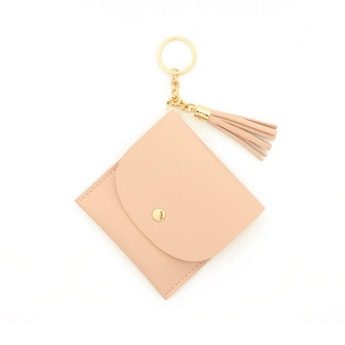 Solid PU Card Wallet with Tassel & Keychain_CWAB4965
