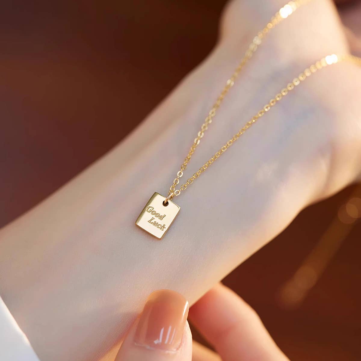 Lucky Wish card elegant collarbone chain