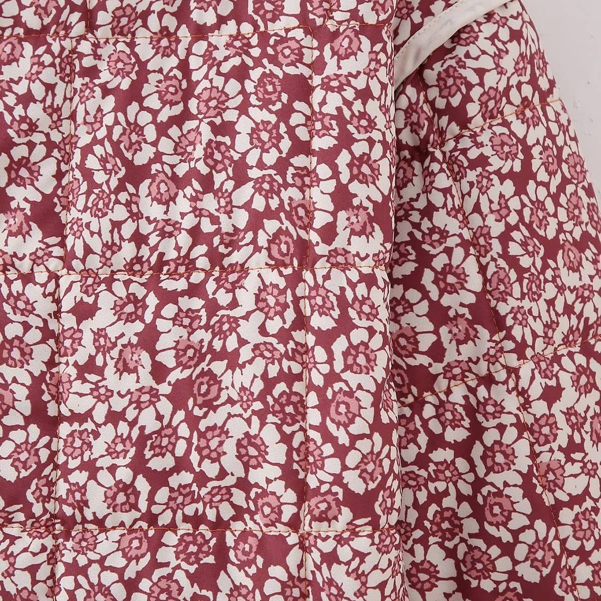 REVERSIBLE FLORAL LOOSE WARM QUILTED JACKETS