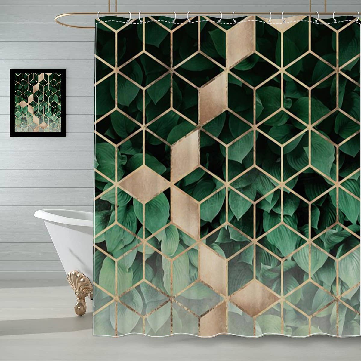 SIMPLE GEOMETRIC WATERPROOF SHOWER CURTAIN_CWMM1796