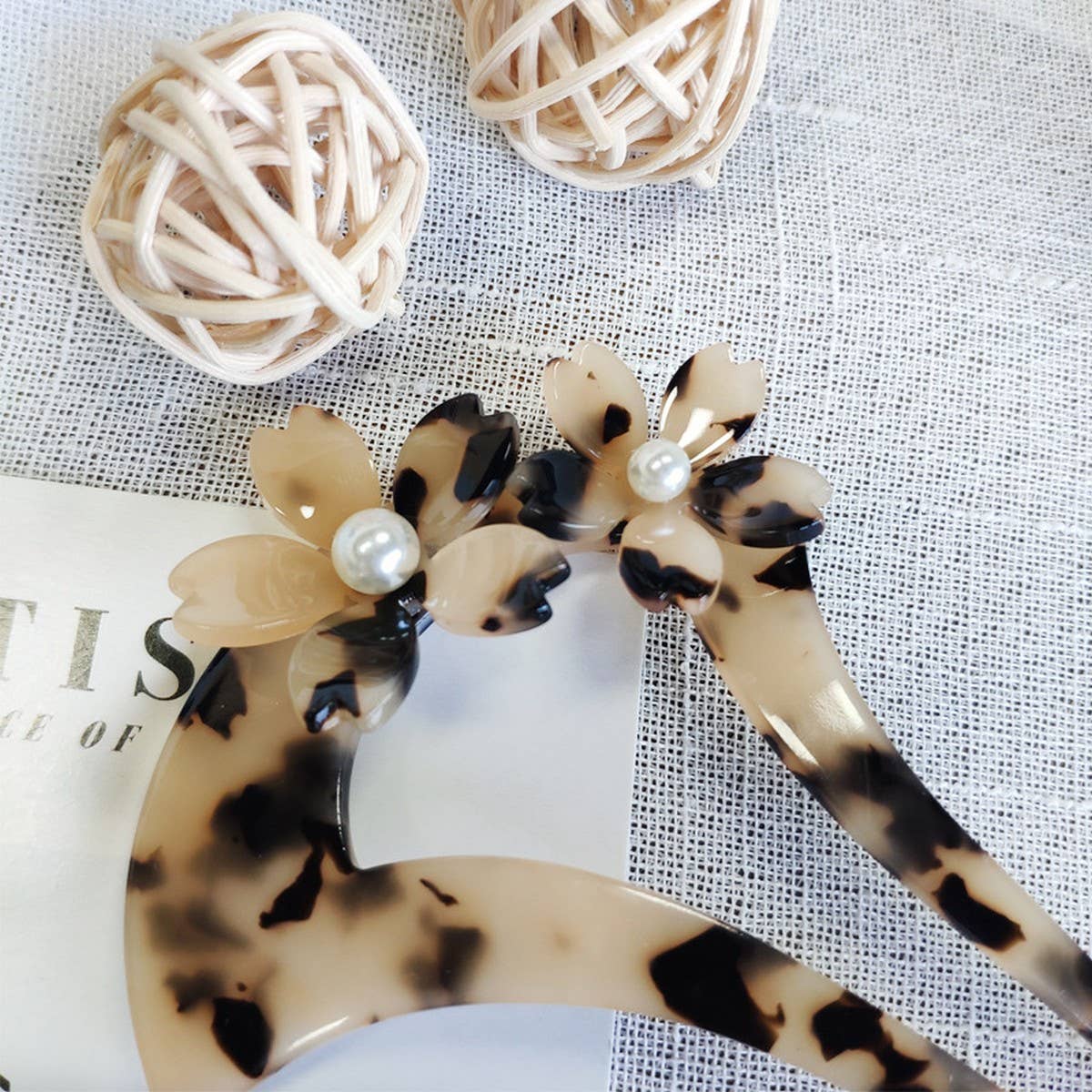 U-SHAPED ACETATE HAIRPIN TORTOISE SHELL HAIRPIN