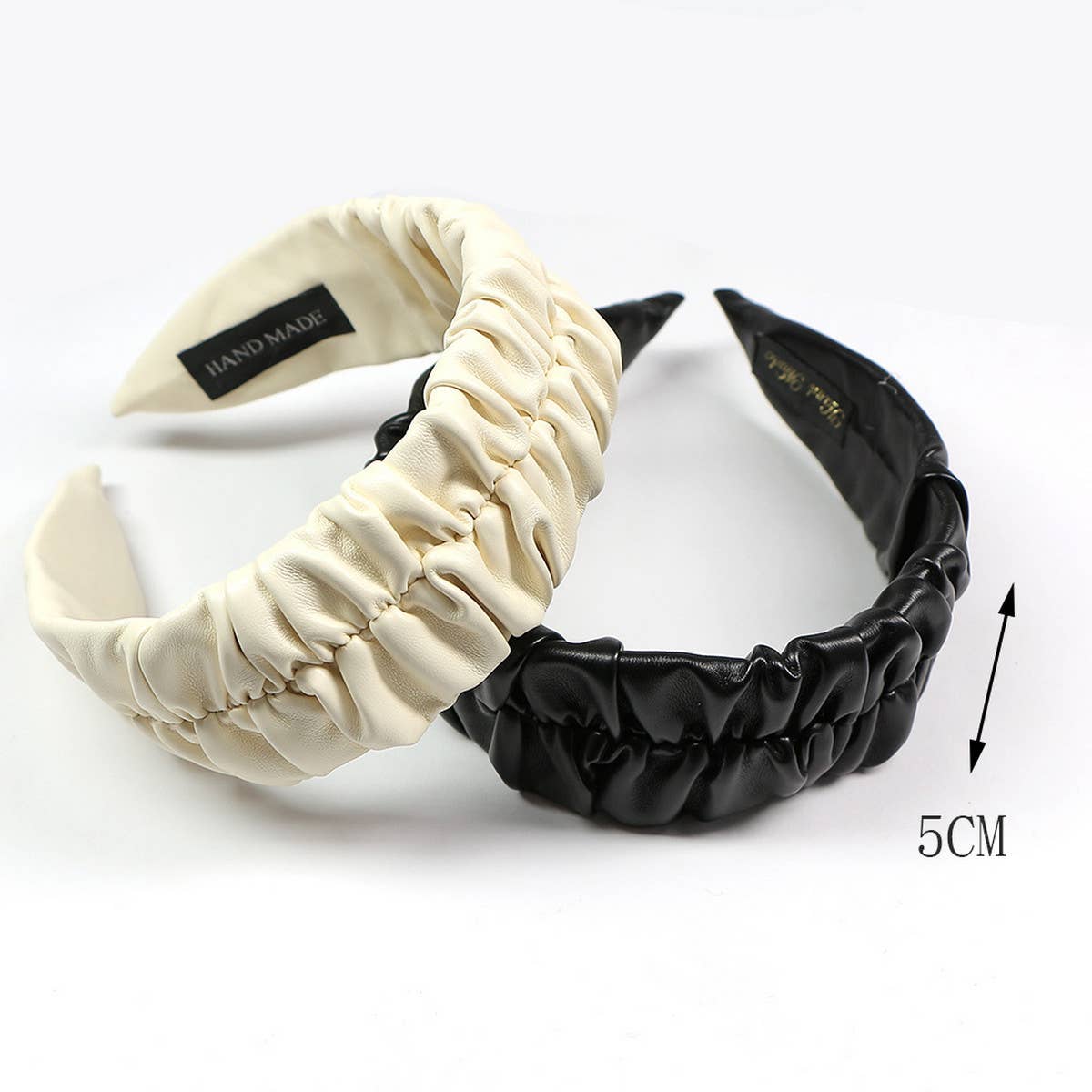RETRO WIDE-BRIMMED PLEATED HEADBAND_CWAHA0980