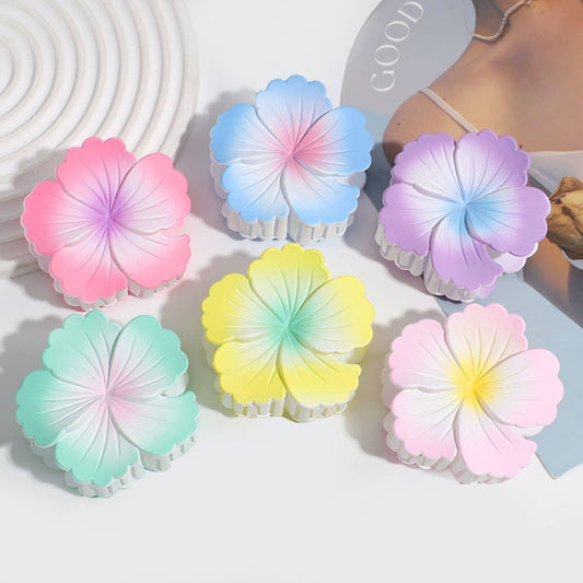 SWEET CANDY-COLORED CURLING HEART FLOWER CLIP