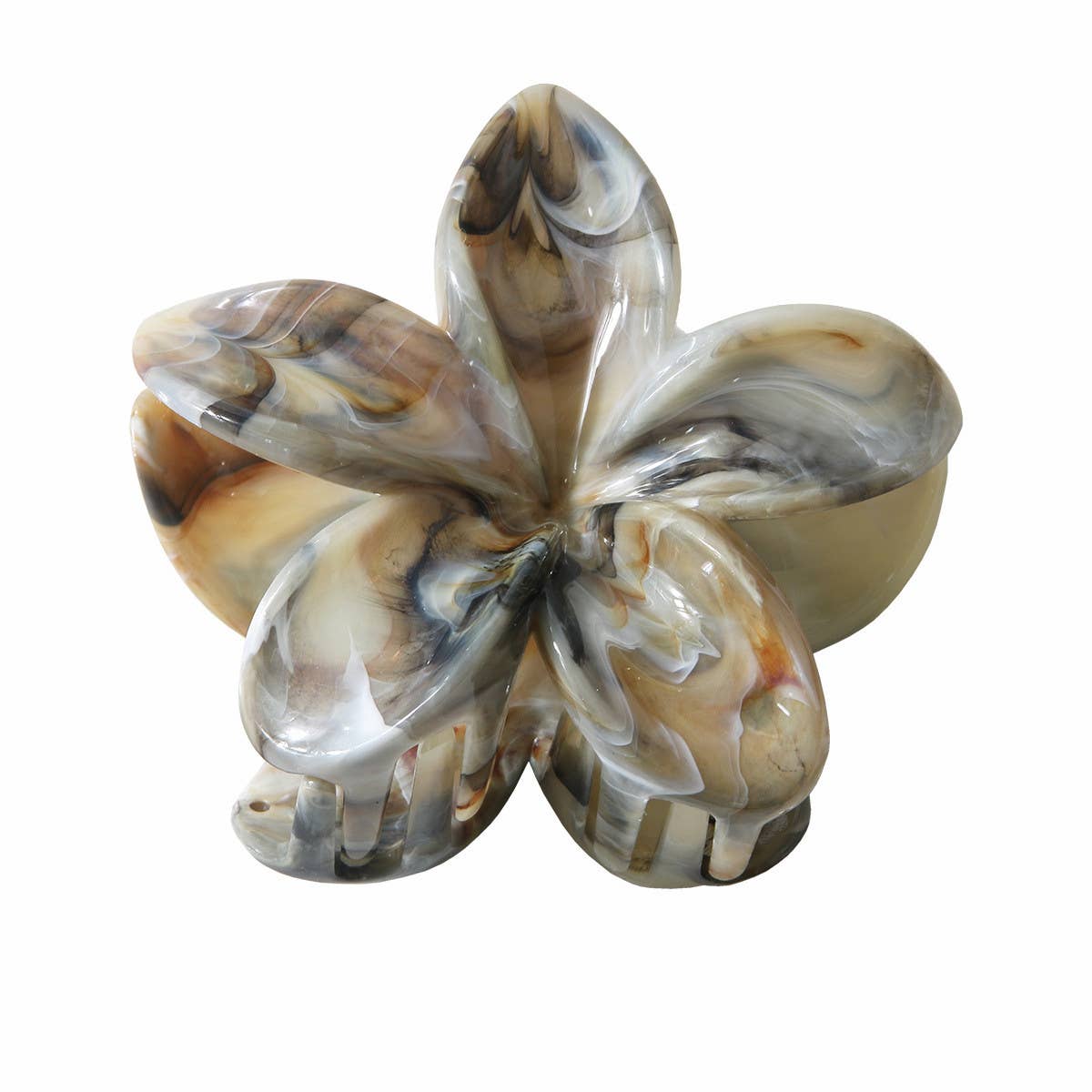 Marble Flower Hair Claw - Two-Tone Petal Clip_CWAHA1040