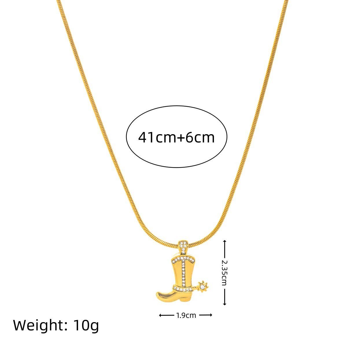 Artistic Retro Cowboy Boot Pendant Necklace_CWMM5714