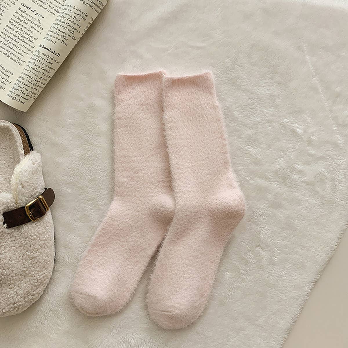 SOLID COLOR WARM THICK FLEECE SOCKS_CWMS0963