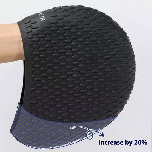 XL Silicone Bubble Swim Cap for Long Hair_CWMM6700