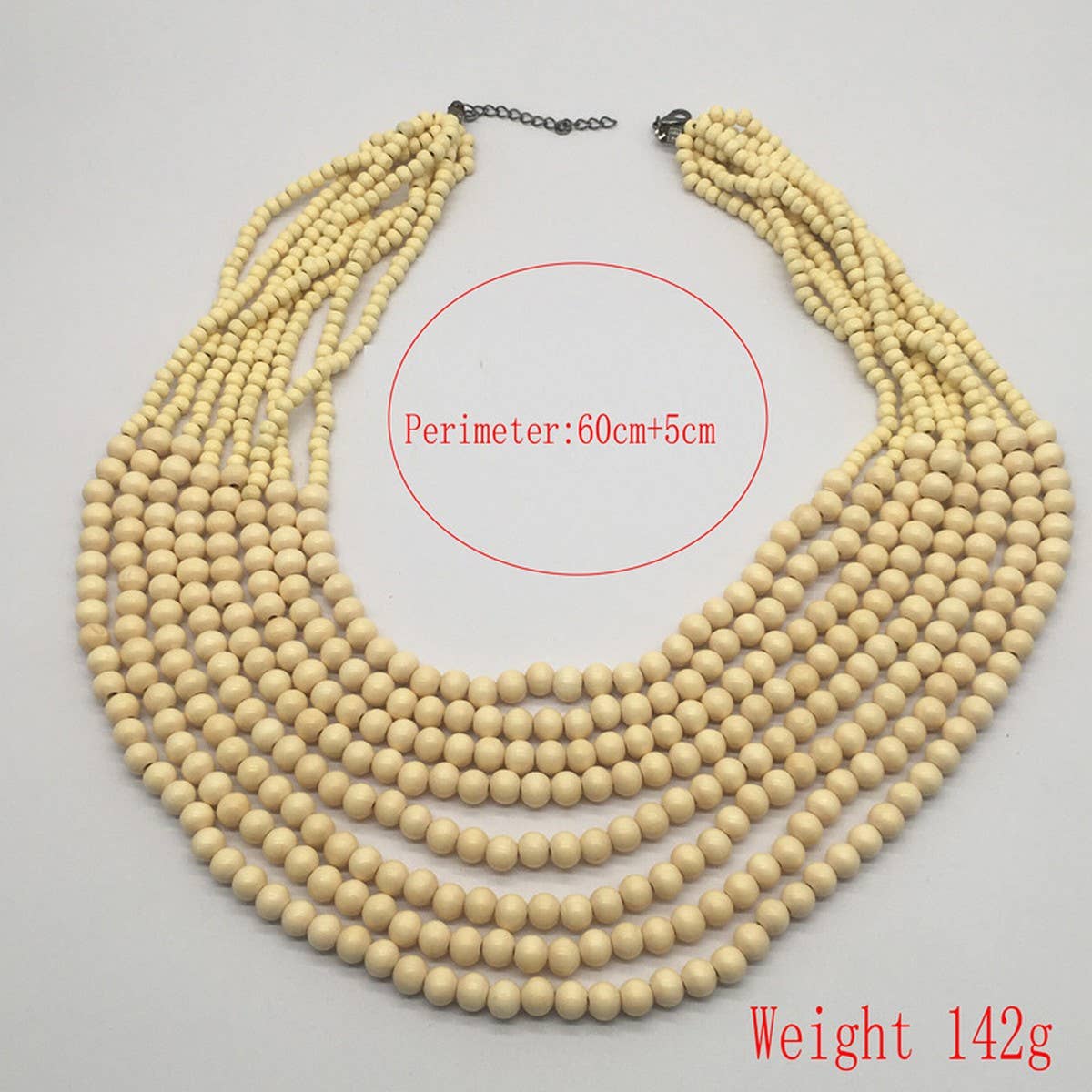 BOHEMIAN MULTI-LAYERED LOG BEAD NECKLACE_CWMM4573