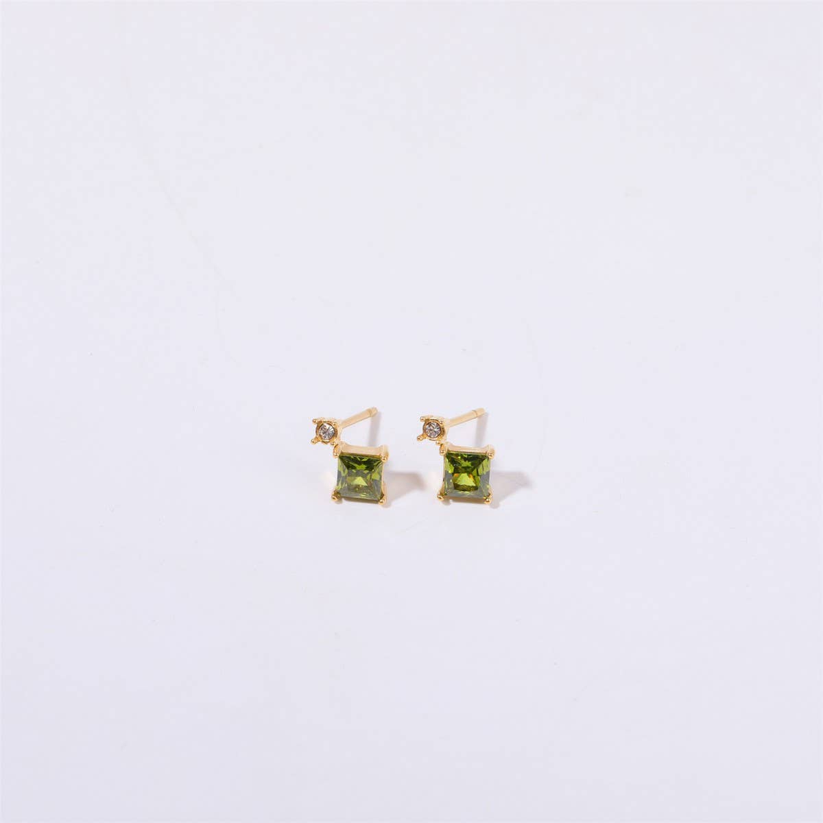 Simple opal zircon small bone stud earrings_CWMM5717