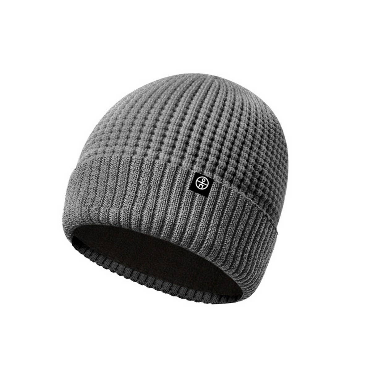 WINTER DOUBLE LAYER FLEECE REFLECTIVE KNITTED HAT_CWAH2458