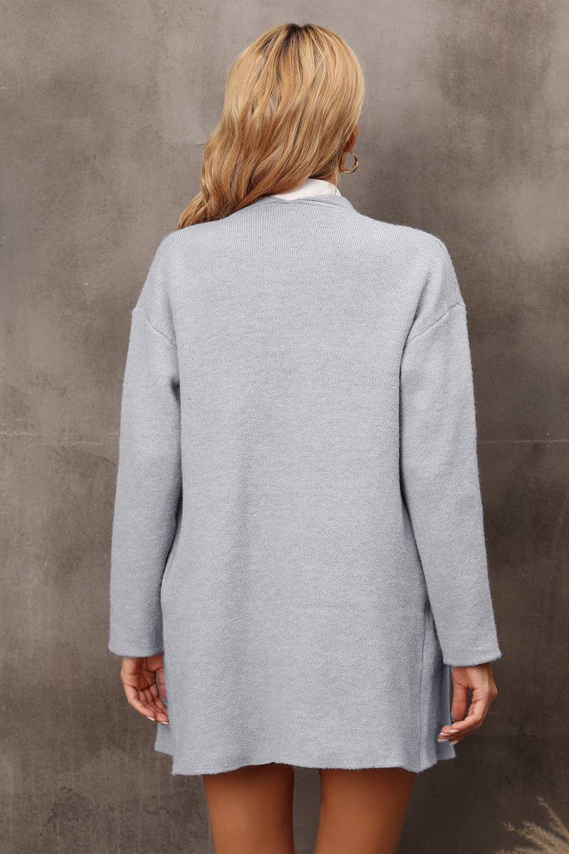 CWOCAL0507_Long Sleeve Casual Open Front Cardigan Sweater