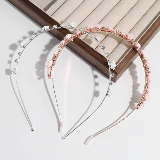 IMITATION PEARL RHINESTONE ROSE HEADBAND
