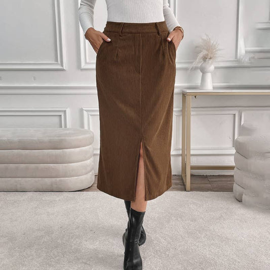 VINTAGE CORDUROY STYLE SPLIT EVERYTHING SKIRT