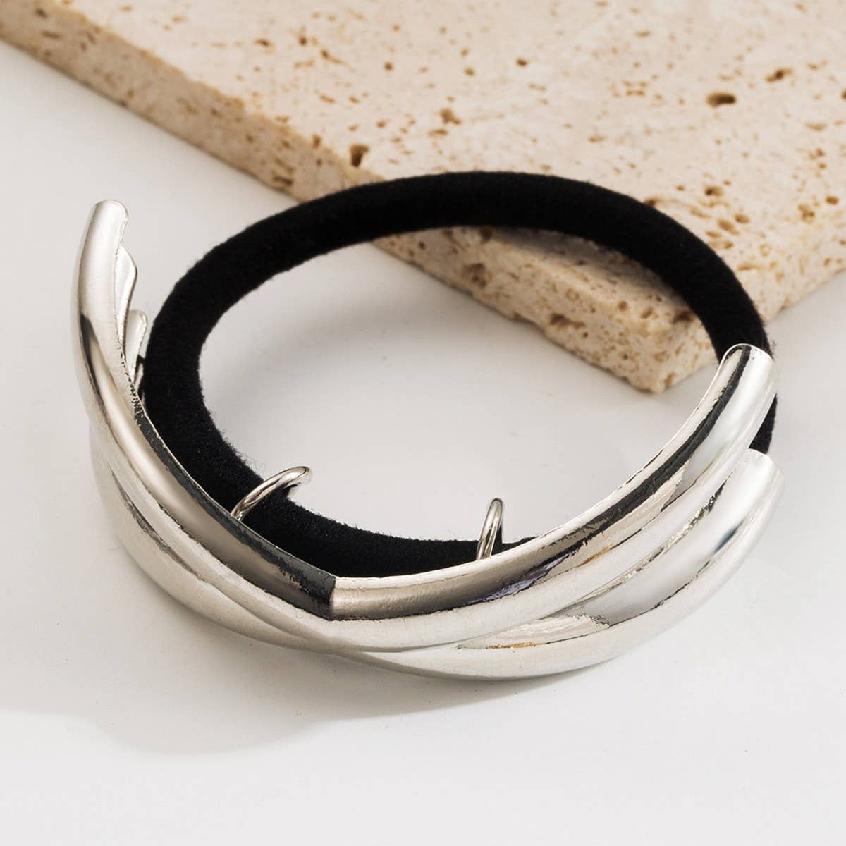 Minimalist Metal Cross Hair Tie for Ponytails
