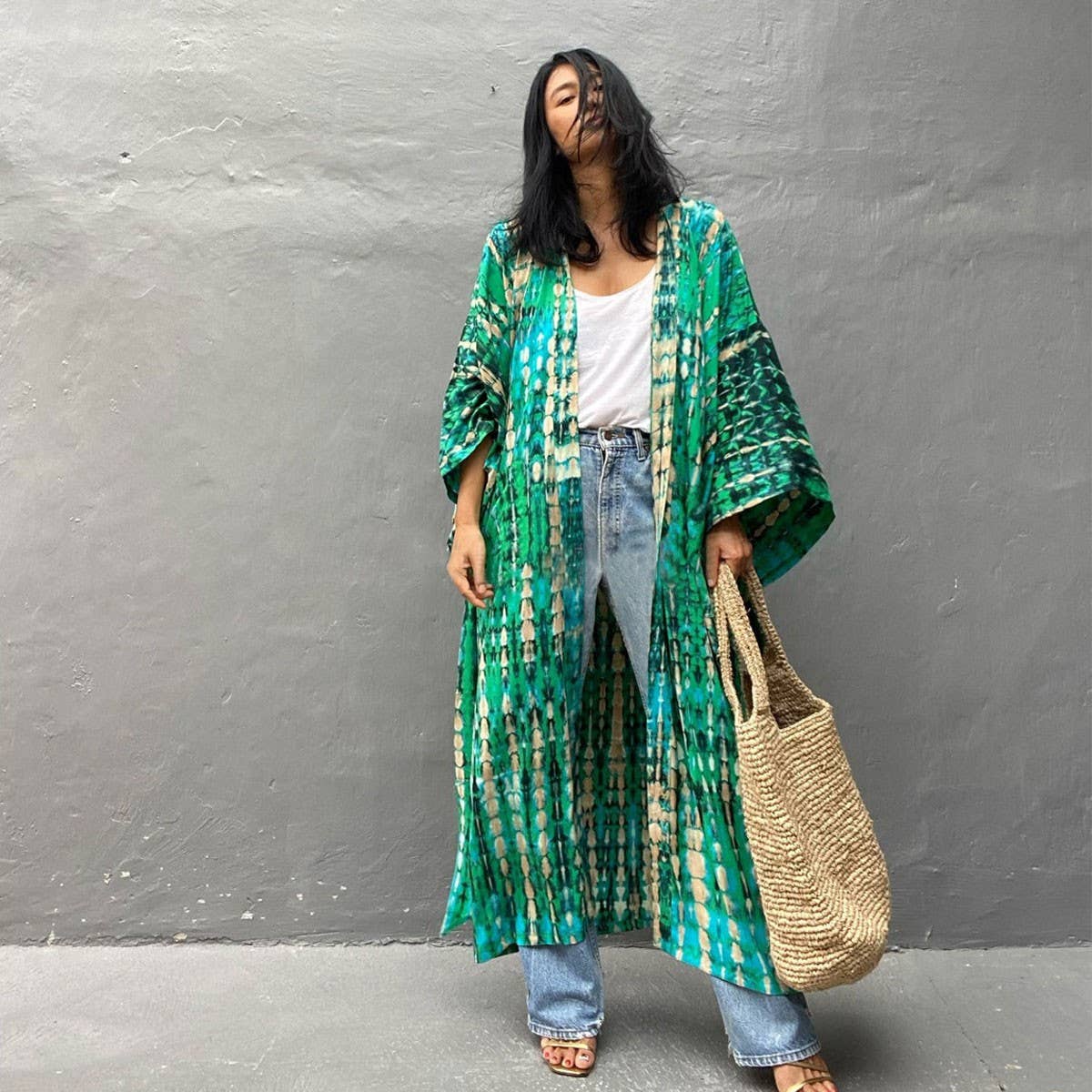 Tie-Dye Beach Cover-Up Cardigan Bikini Sunscreen