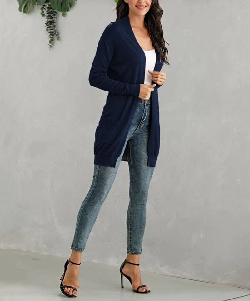 LONG SLEEVE KNITTED CARDIGAN CARDIGAN COAT WOMAN