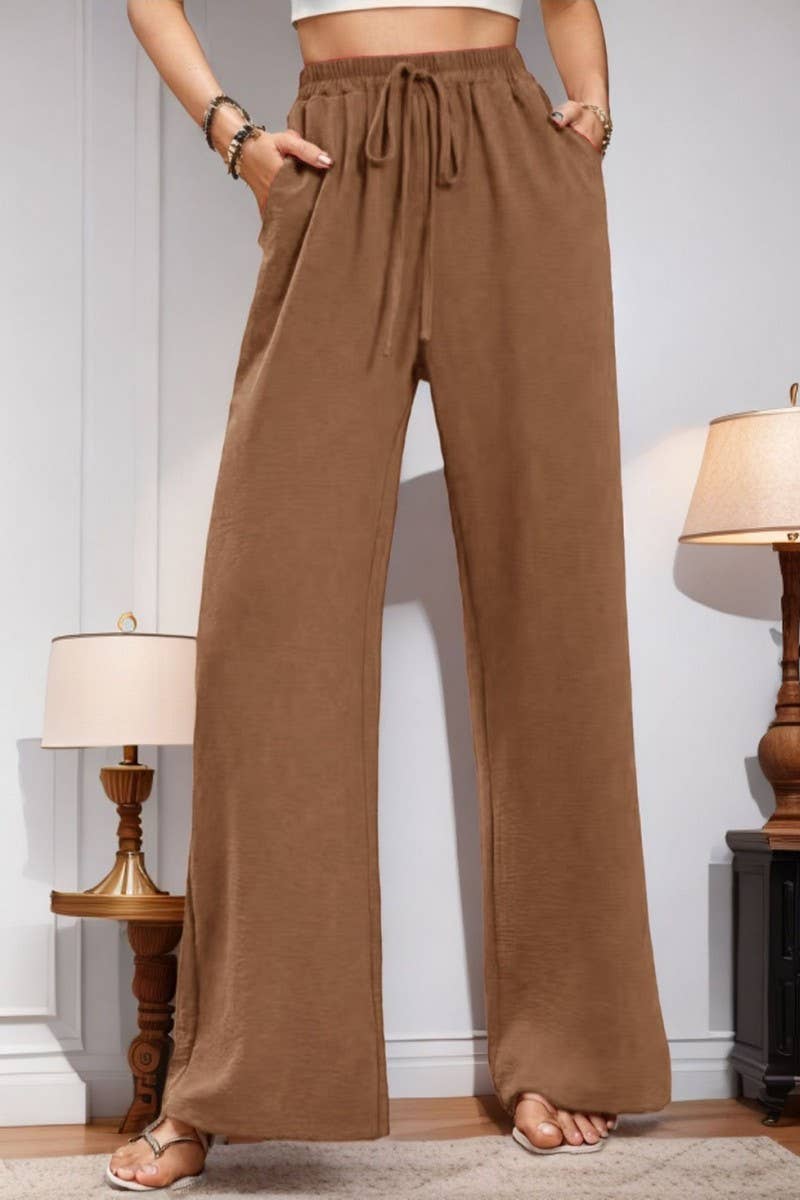 CWBLP1978_CASUAL DRAWSTRING WAIST POCKET RELAXED FIT PANTS