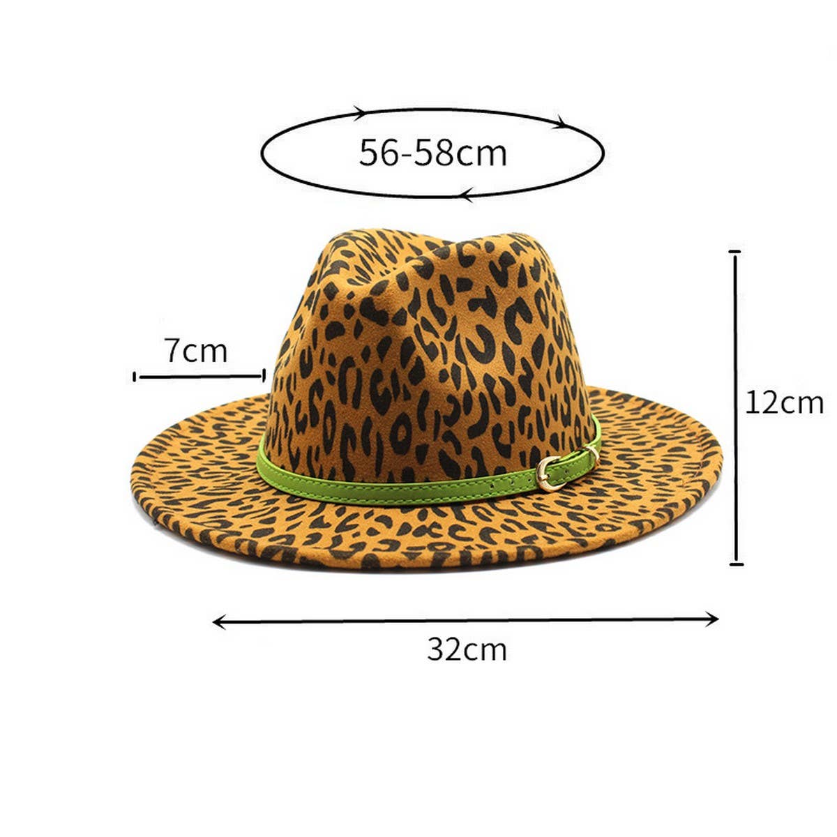 JAZZ HAT LEOPARD PRINT WOOLEN HAT WIDE BRIM HAT_CWAH2601