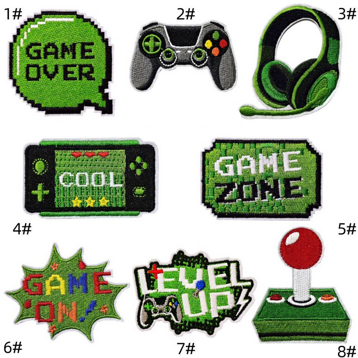GREEN GAME CARTOON EMBROIDERED PATCH