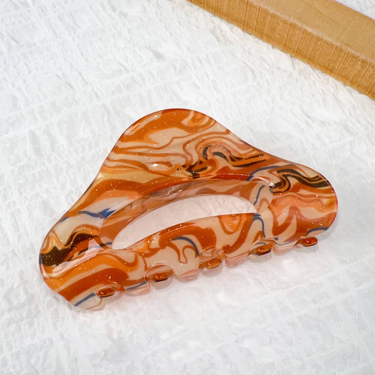 Oil paint-style acrylic gripper hair clips