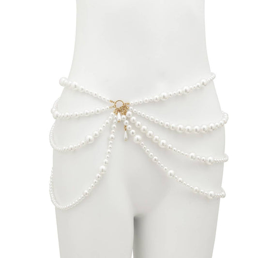 IMITATION PEARL HOLLOW TASSEL BODY CHAIN