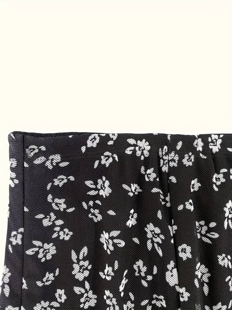 Gauze lace high waist wrap hip long skirt