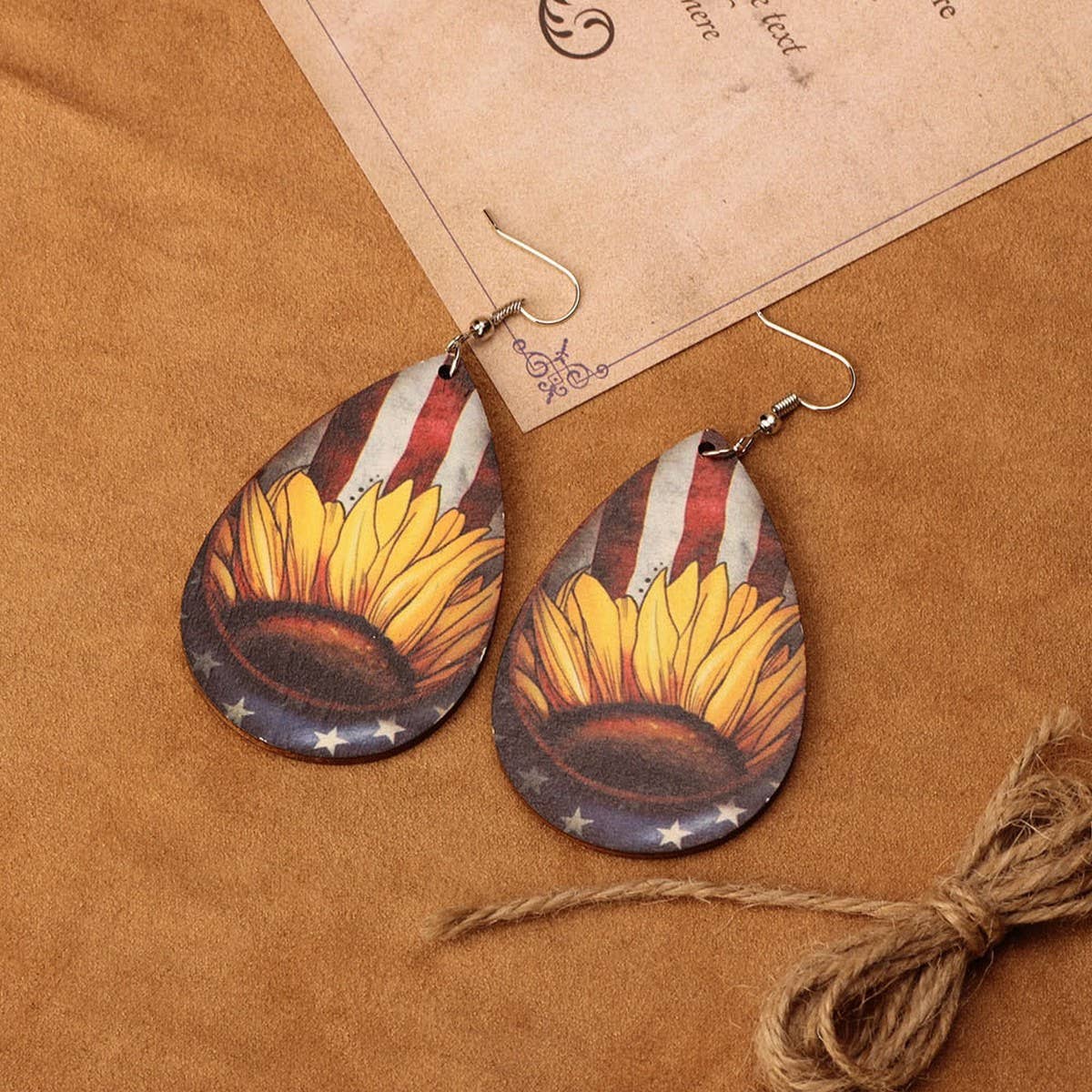 NEW FASHIONABLE WOODEN WATER DROP EARRINGS