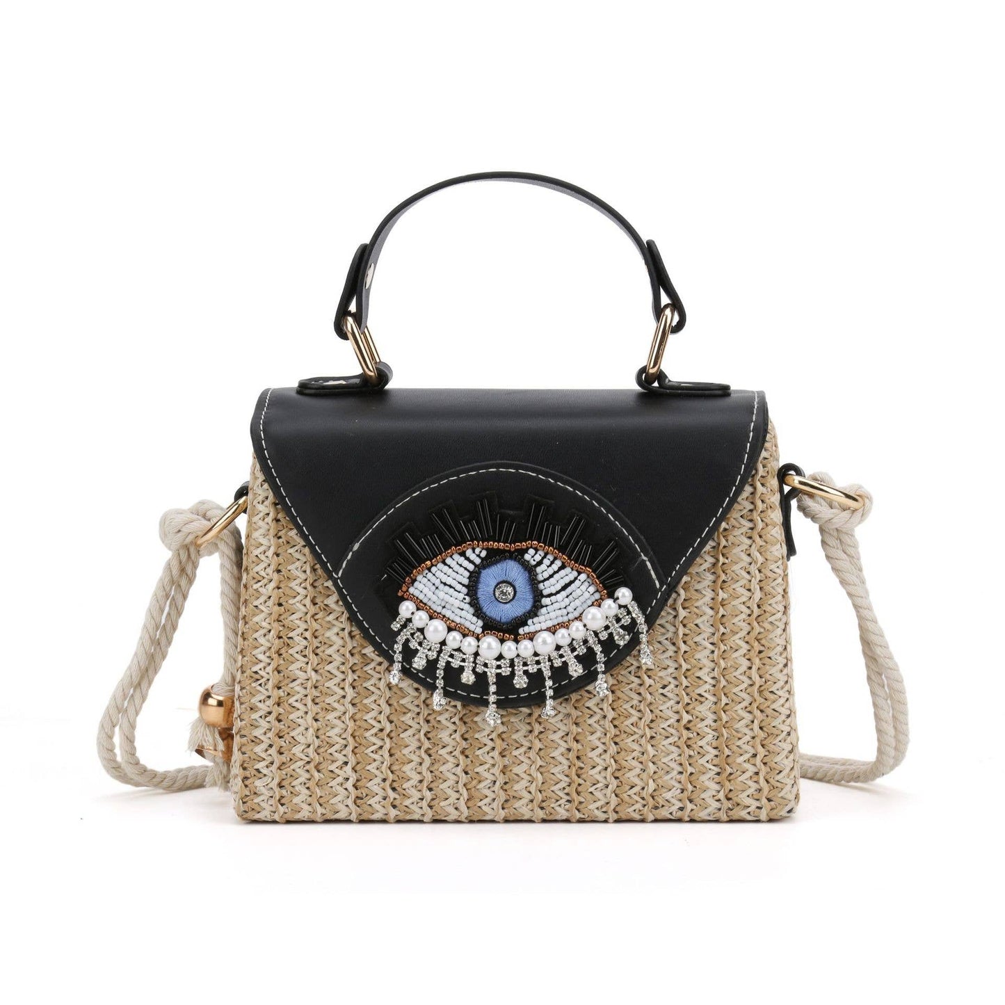 cartoon with big eyes and funny crossbody handbag