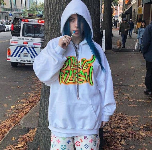 Hip-hop trend printed loose basic hoodie