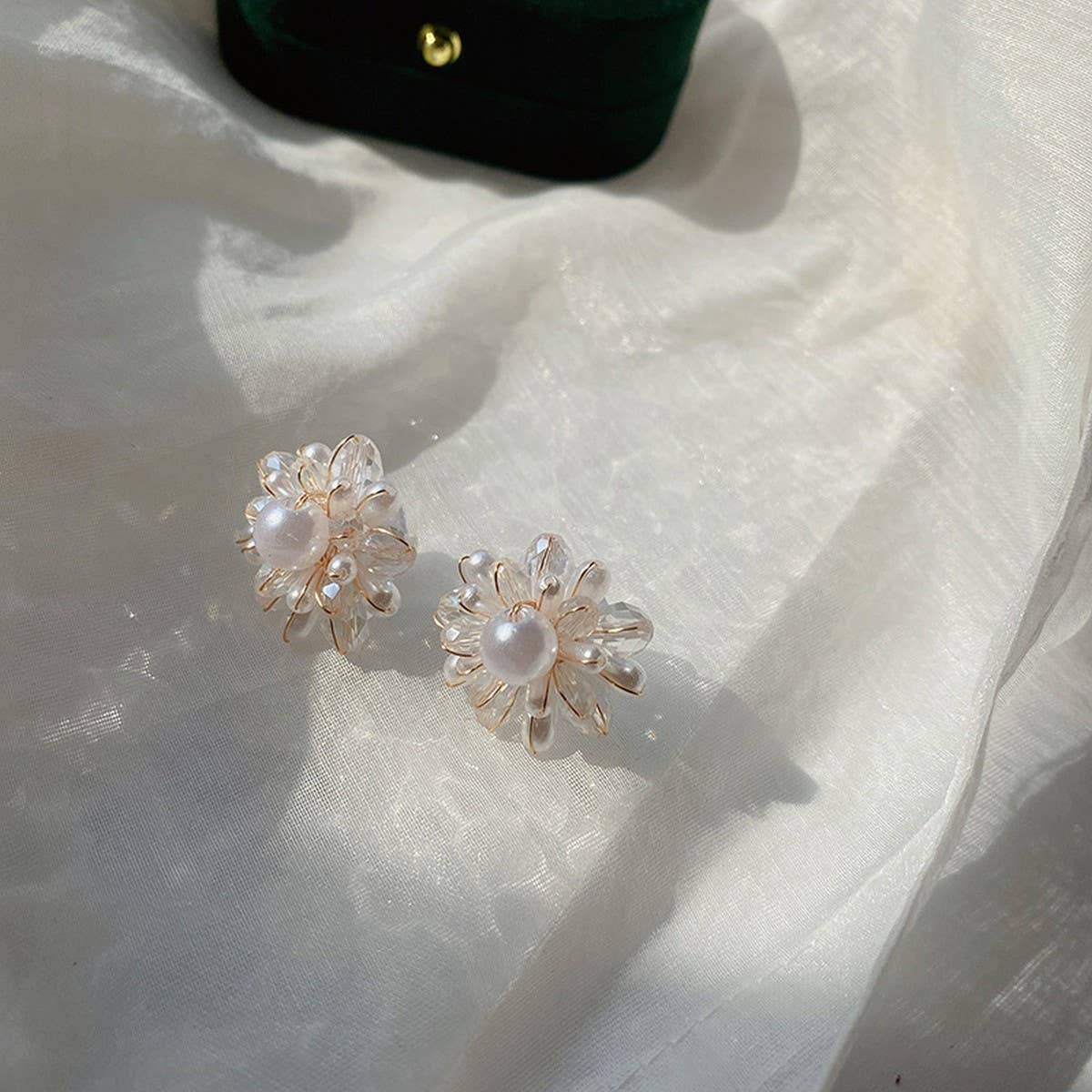 FRENCH VINTAGE PEARL FLOWER EARRINGS