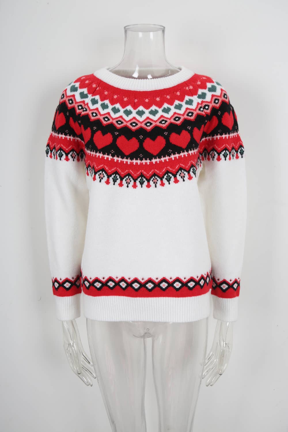 Valentine's Day ethnic-style jacquard sweater