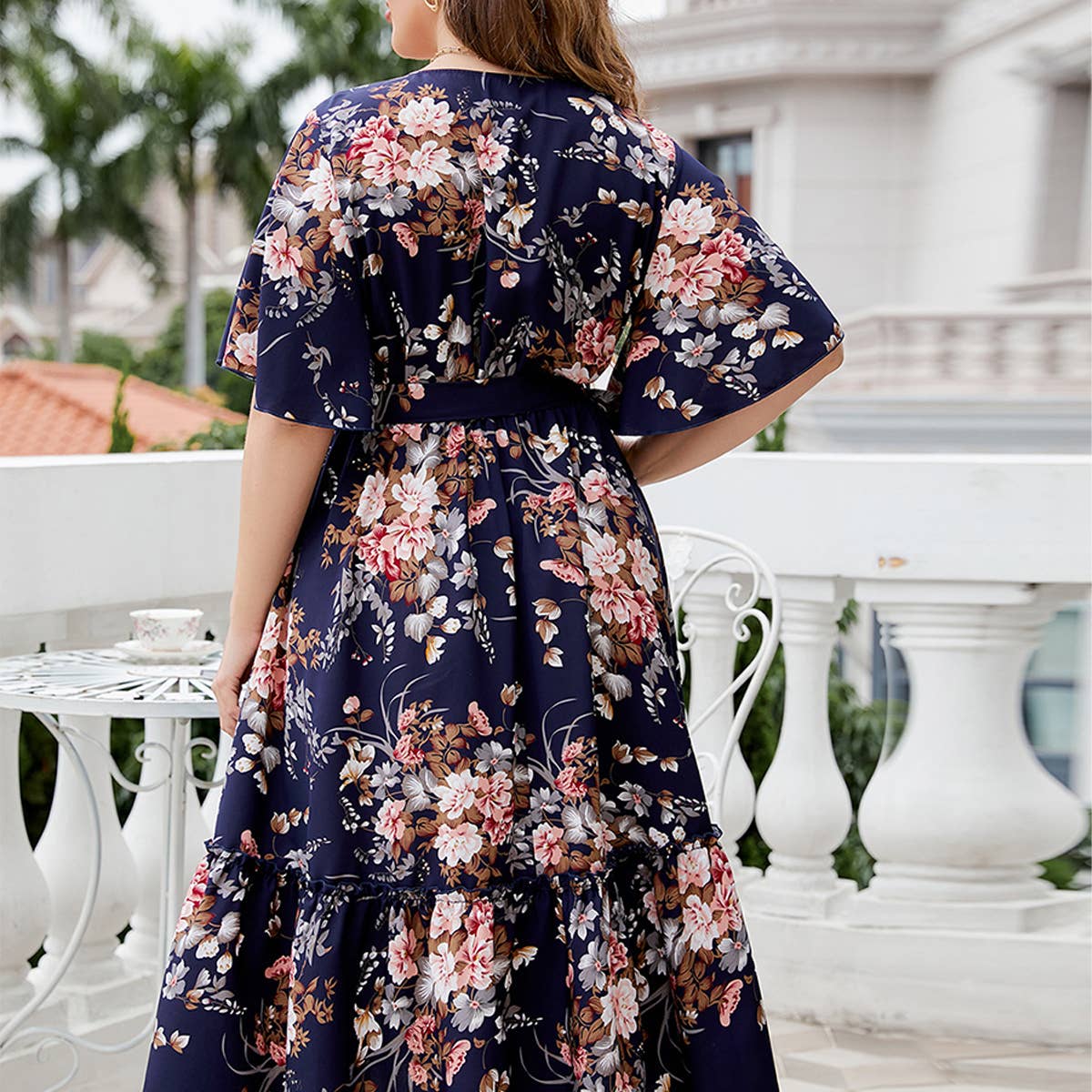 Boho Floral V-Neck Dress ??Plus Size Summer_CWDMD5964