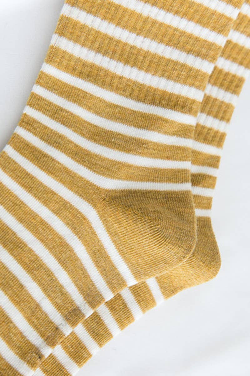 STRIPE PATTERN COZY COTTON ANKLE CREW SOCKS_CWMS022
