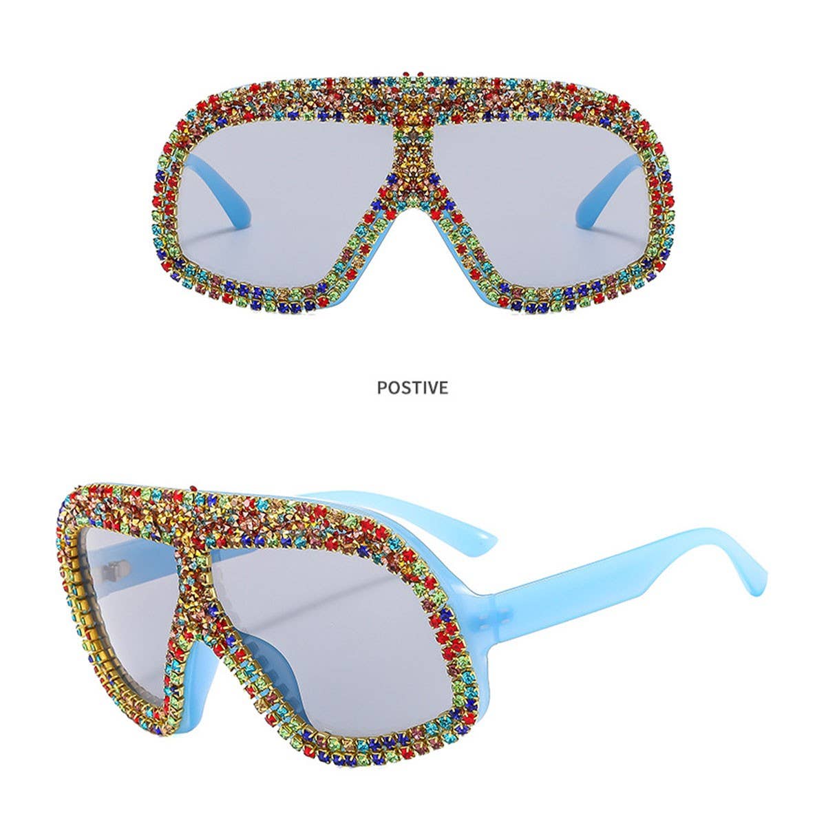 FASHIONABLE LARGE FRAME DIAMOND SUNGLASSES
