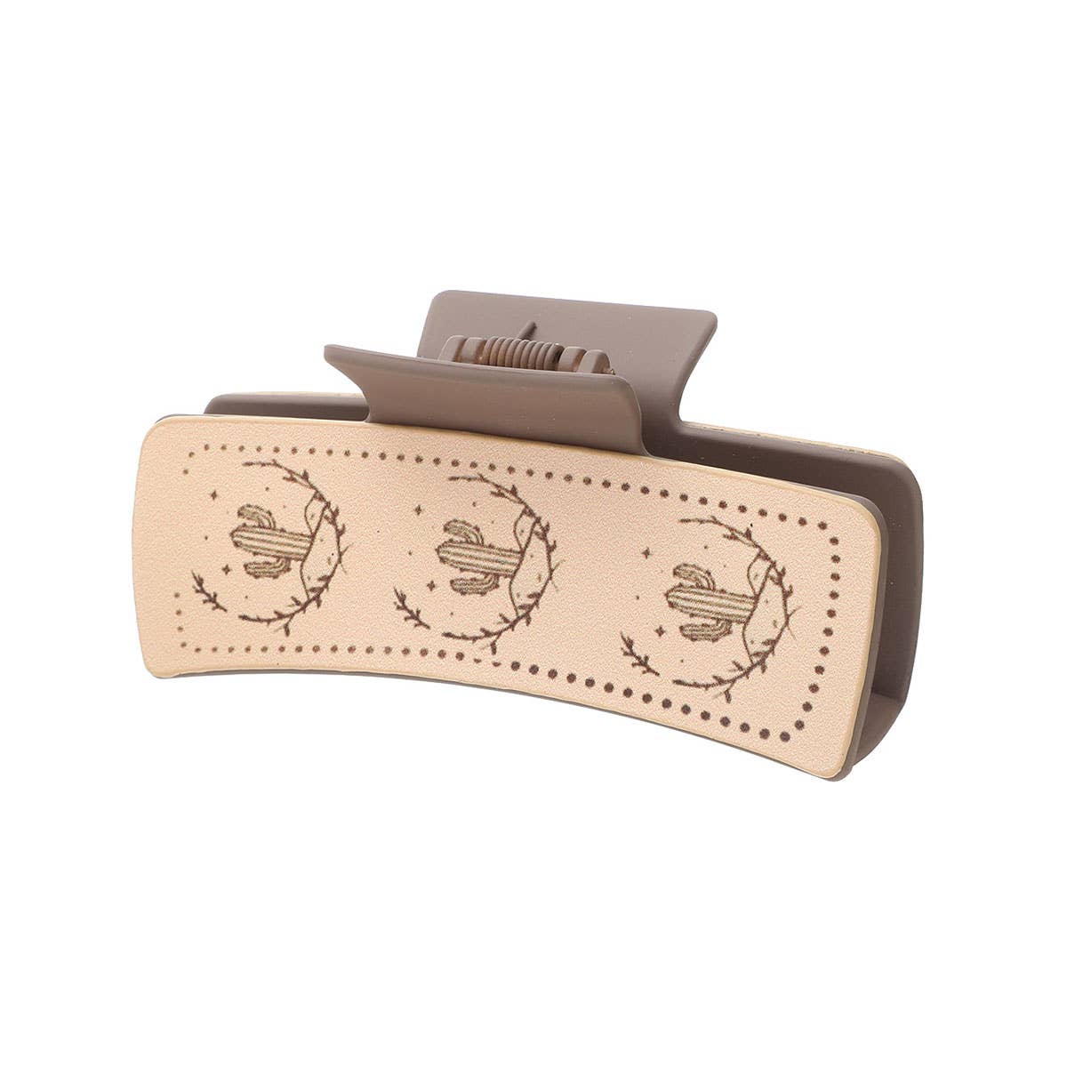 Western Bull Print Leather Hair Claw for Women