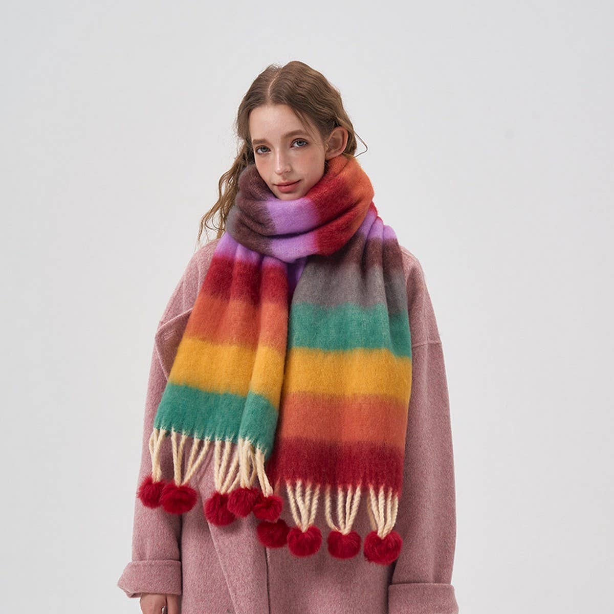 Color Stripe Scarf ? Warm Winter Couple Wrap