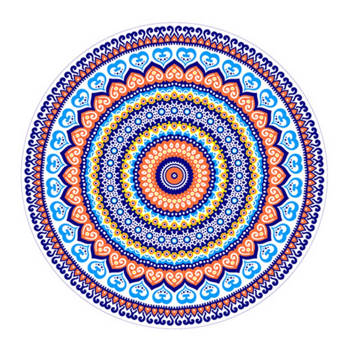 Round Microfiber Tassel Beach Towel Blanket